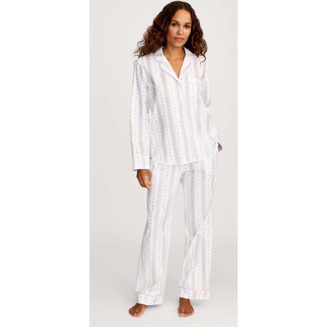 Womens Woven Twill Classic Pajama Set in Cottage Stripe