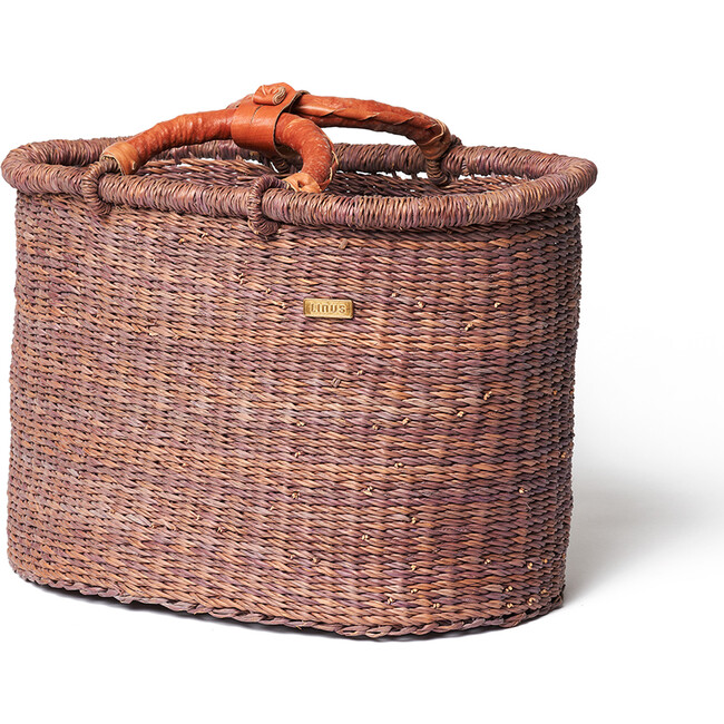 Bolga Rear Bike Basket, Aubergine