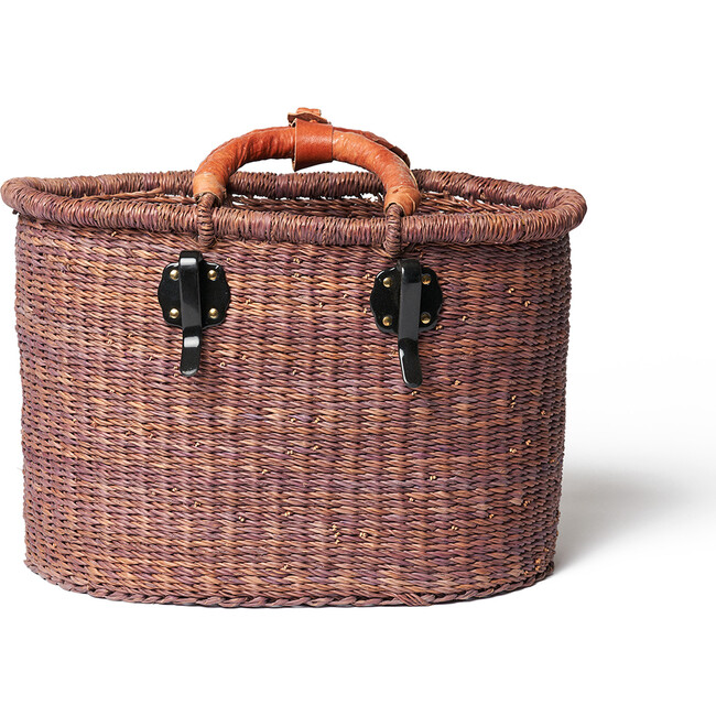 Bolga Rear Bike Basket, Aubergine - Other Accessories - 3