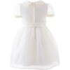 Organza Pintuck Dress, White - Dresses - 3 - thumbnail