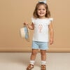 Organic Sleeveless Flutter Top & Shorts Set, Lobster - Mixed Apparel Set - 1 - thumbnail