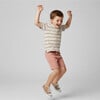 Organic Collar Tee & Shorts Set, Terra Stripes - Mixed Apparel Set - 2 - thumbnail