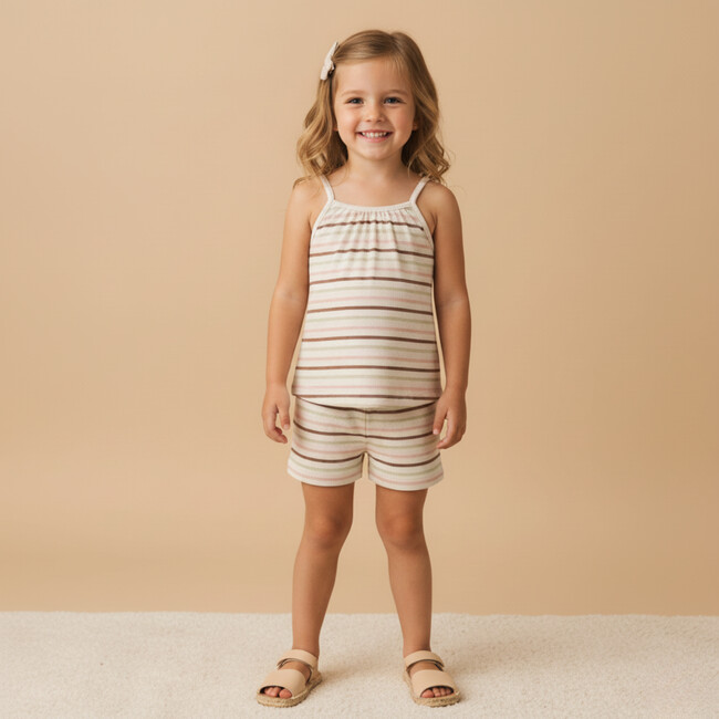 Organic Tank Top & Shorts Set, Terra Stripes
