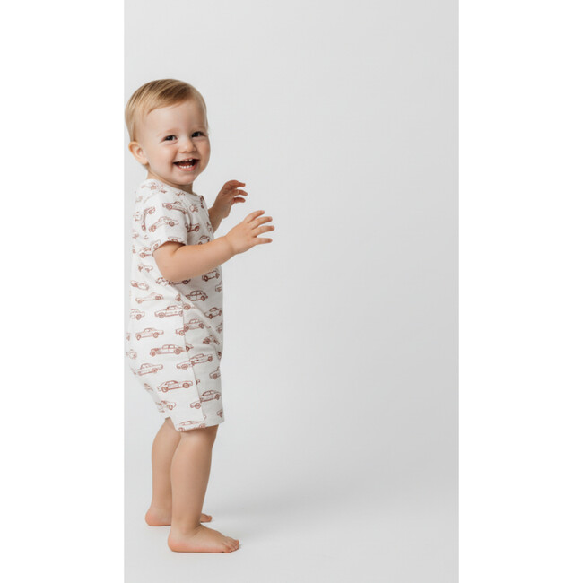 Organic Short Zip Romper, Cars