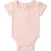 Organic Lace Collar Onesie & Tights Set, Blush - Rompers - 3