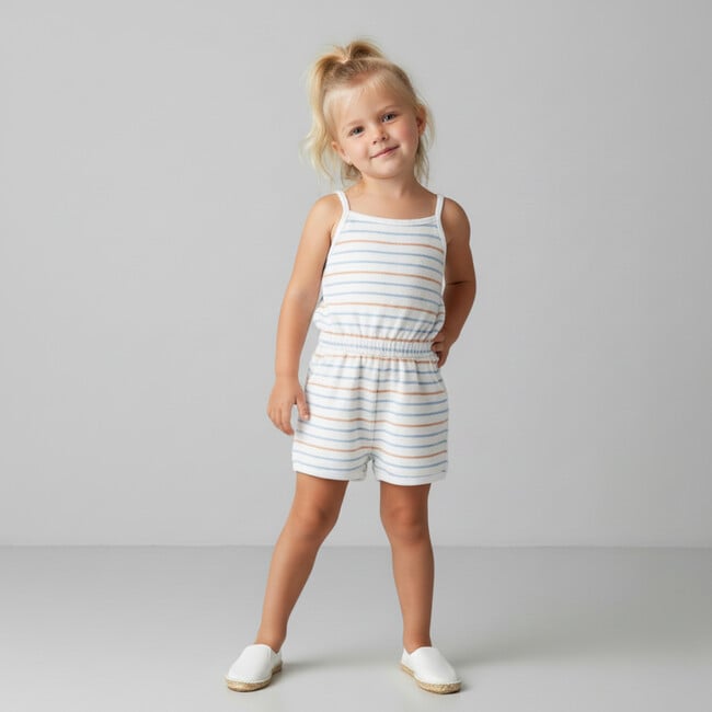 Organic Tank Romper, Cabana Stripes - Rompers - 3