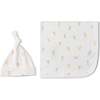 Organic Swaddle Blanket & Hat Set, Ice Cream - Swaddles - 1 - thumbnail