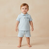 Organic Polo Shirt & Shorts Set, Light Blue - Mixed Apparel Set - 2