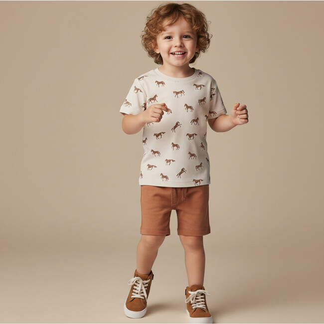 Organic Tee & Shorts Set, Horses