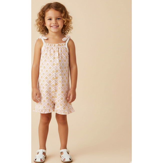 Organic Ruffle Jumpsuit, Pop Floral