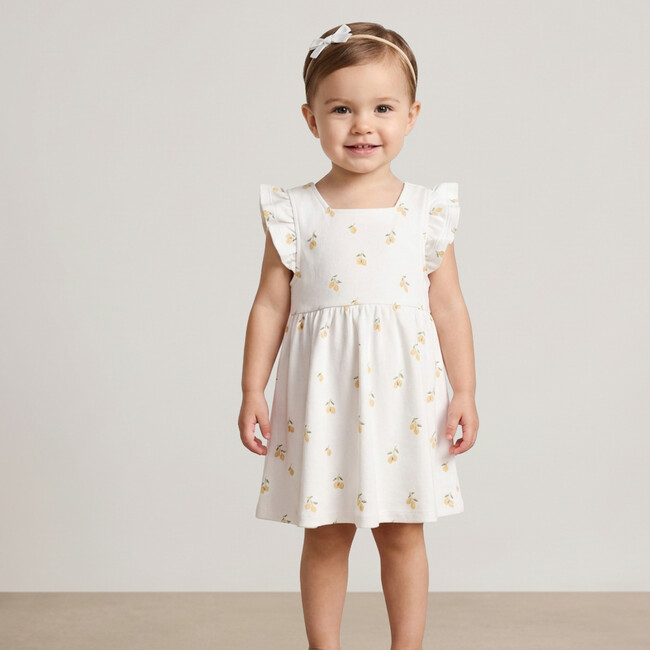 Organic Cutout Back Dress, Lemons