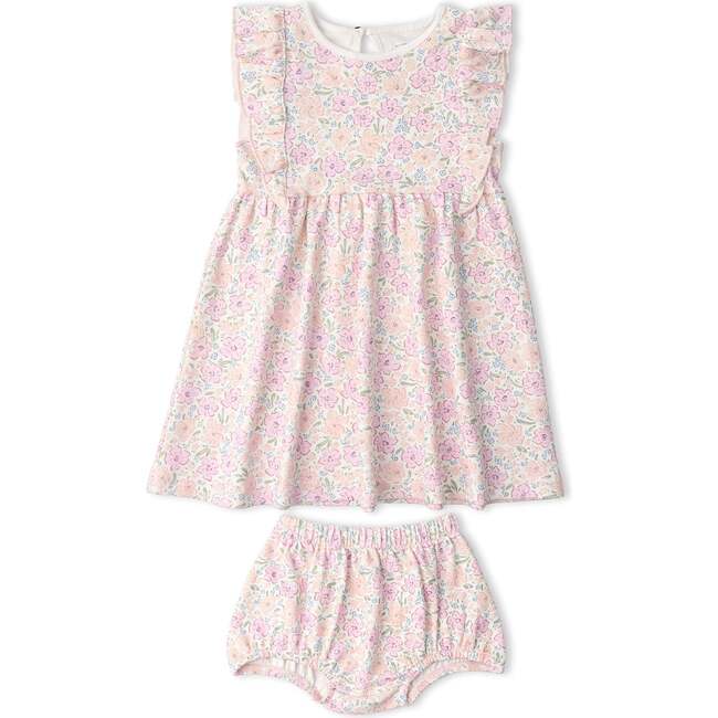 Organic Flutter Dress, Peony