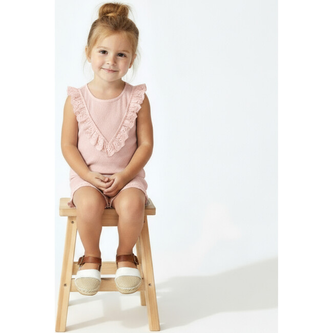 Organic Ruffle Top & Shorts Set, Blush