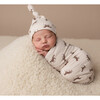 Organic Swaddle Blanket & Hat Set, Horses - Swaddles - 2 - thumbnail
