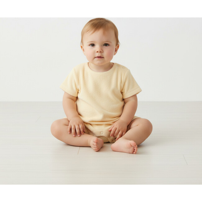 Organic Short Romper, Butter Yellow