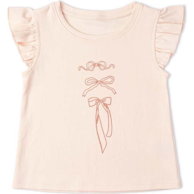 Organic Sleeveless Flutter Top & Shorts Set, Bows - Mixed Apparel Set - 3