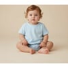 Organic Short Romper, Light Blue - Rompers - 2 - thumbnail