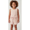 Organic Sleeveless Tee & Shorts Set, Blush - Mixed Apparel Set - 1 - thumbnail