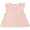 Organic Ruffle Top & Shorts Set, Blush - Mixed Apparel Set - 3 - thumbnail