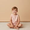 Organic Sleeveless Tee & Shorts Set, Blush - Mixed Apparel Set - 2 - thumbnail