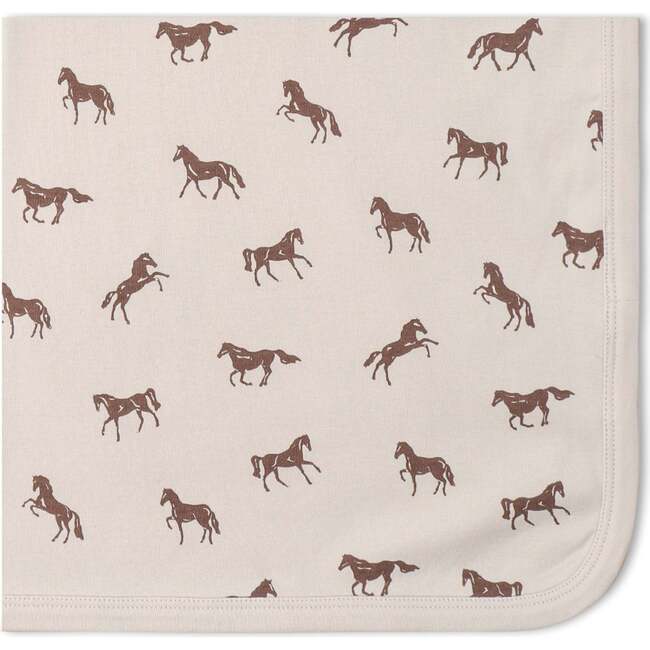 Organic Swaddle Blanket & Hat Set, Horses - Swaddles - 4