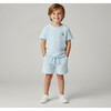 Organic Terry Tee & Shorts Set, Light Blue - Mixed Apparel Set - 1 - thumbnail