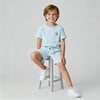Organic Terry Tee & Shorts Set, Light Blue - Mixed Apparel Set - 2 - thumbnail
