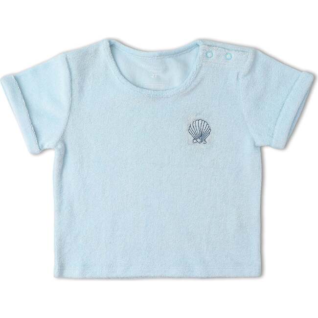 Organic Terry Tee & Shorts Set, Light Blue - Mixed Apparel Set - 3