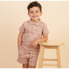 Organic Collar Tee & Shorts Set, Island Palm - Mixed Apparel Set - 2