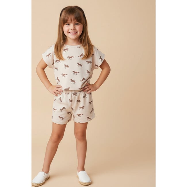 Organic Drop Shoulder Tee & Shorts Set, Horses
