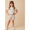 Organic Drop Shoulder Tee & Shorts Set, Horses - Mixed Apparel Set - 1 - thumbnail