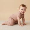 Organic Short Sleeve Zip Romper, Island Palm - Rompers - 2 - thumbnail