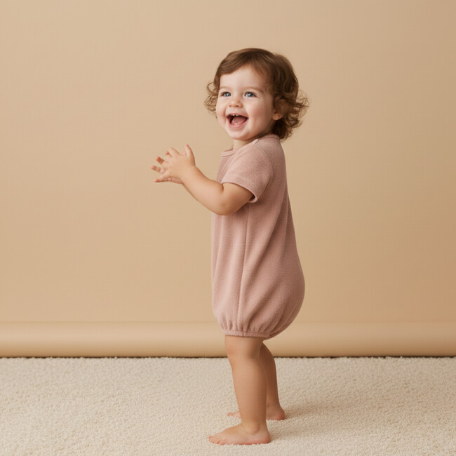 Organic Short Romper, Clay