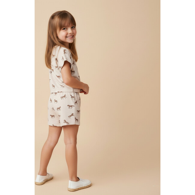 Organic Drop Shoulder Tee & Shorts Set, Horses