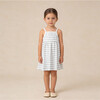 Organic Tie-Back Strap Dress, Fog Stripes - Dresses - 1 - thumbnail