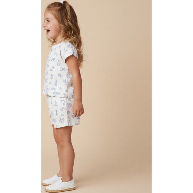 Organic Drop Shoulder Tee & Shorts Set, Coastal