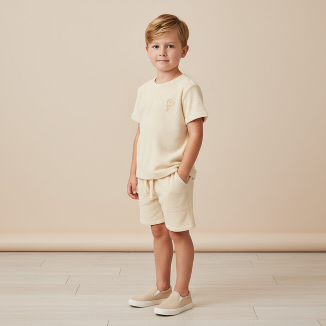 Organic Terry Tee & Shorts Set, Butter Yellow