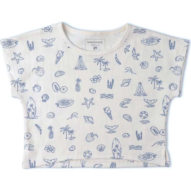 Organic Drop Shoulder Tee & Shorts Set, Coastal - Mixed Apparel Set - 3