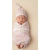Organic Swaddle Blanket & Hat Set, Peony - Swaddles - 3 - thumbnail