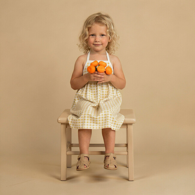 Organic Tie-Back Strap Dress, Dotty Gingham