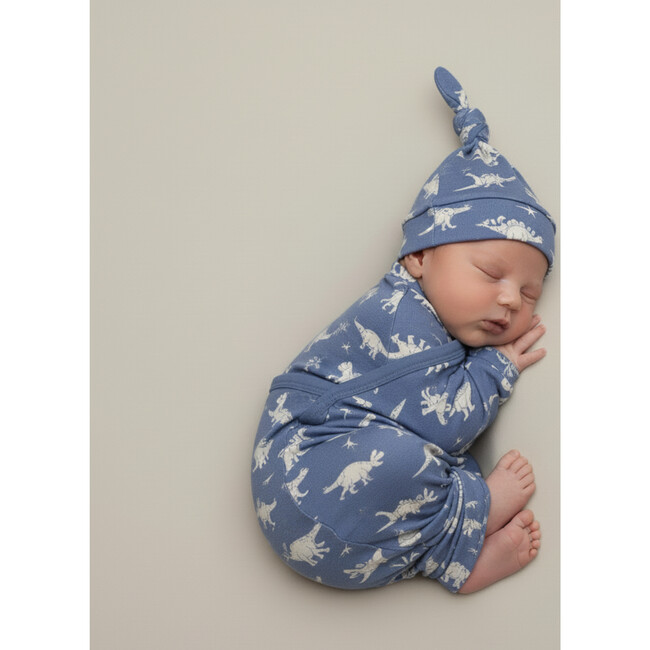 Organic Swaddle Blanket & Hat Set, Dino