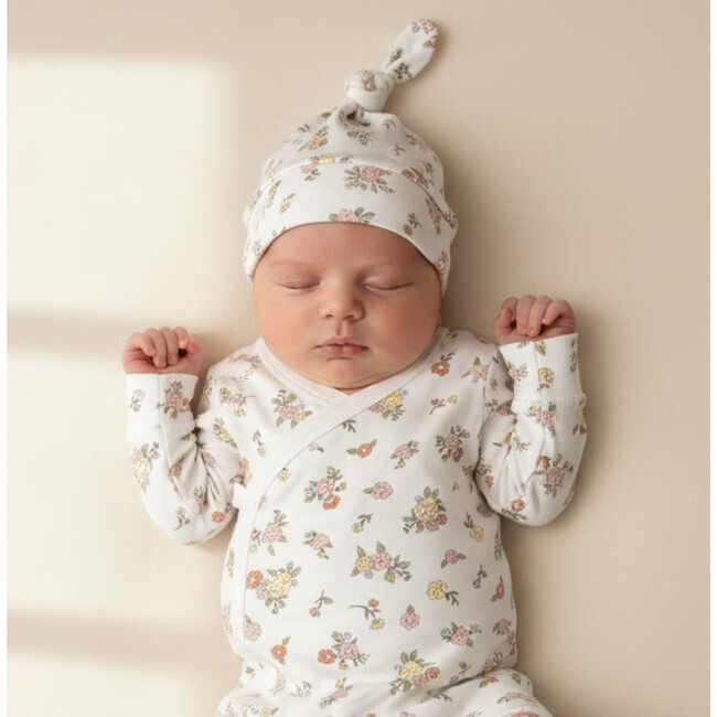 Organic Kimono Knotted Sleep Gown, Meadow