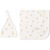 Organic Swaddle Blanket & Hat Set, Lemons - Swaddles - 1 - thumbnail