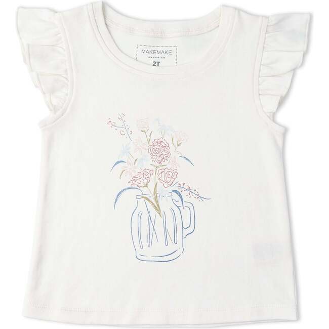 Organic Sleeveless Flutter Top & Shorts Set, Spring Floral - Mixed Apparel Set - 4