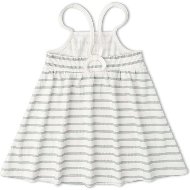 Organic Tie-Back Strap Dress, Fog Stripes - Dresses - 3