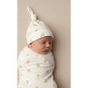 Organic Swaddle Blanket & Hat Set, Lemons - Swaddles - 2 - thumbnail