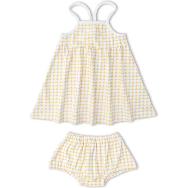 Organic Tie-Back Strap Dress, Dotty Gingham - Dresses - 5