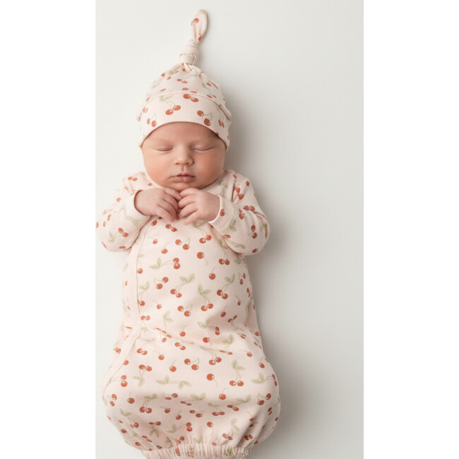 Organic Kimono Infant Sleep Gown, Cherry