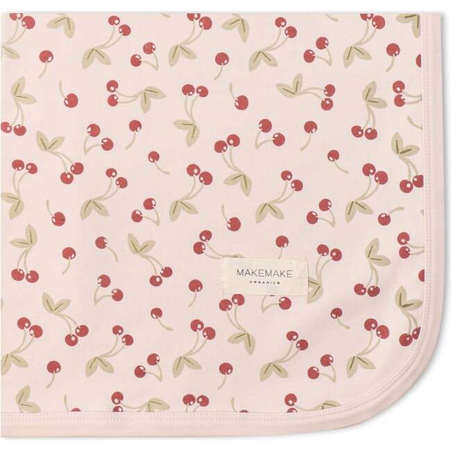 Organic Swaddle Blanket & Hat Set, Cherry - Swaddles - 5