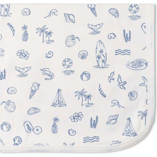 Organic Swaddle Blanket & Hat Set, Coastal - Swaddles - 4